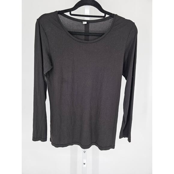 Uniqlo Womens Sz XL Long Sleeve T Shirt Solid Black - Picture 1 of 4